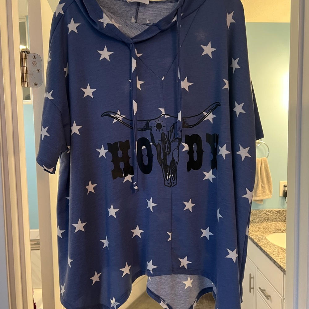 Fantastic Fawn Blue Star Hoodie Blouse